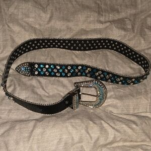 Black and Blue Rhinestone Belt
